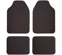 SHIMAKYO SK1360-BK Lot de 4 Tapis de Sol pour SUV et Camion - en Cuir synthétique avec Envers en Caoutchouc - Toutes Saisons - Noir