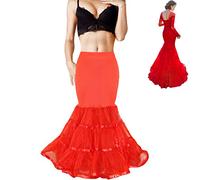 SHIMALY Jupon de mariage sirène en queue de poisson pour femme, trompette, crinoline, pour robe de mariée sirène, Rouge, Large-X-Large
