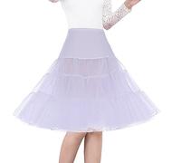 SHIMALY Jupon vintage années 50 66 cm Crinoline Rockabilly Tutu Jupe Slip, blanc, M-L