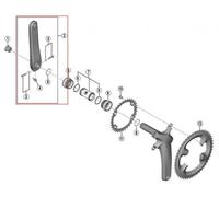 Shimano, Accessoires de manivelle, ULTEGRA, FC-R8000, bras de manivelle gauche, 175mm, correspond au n° 2 sur la photo
