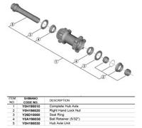 SHIMANO Axe de moyeu complet 100mm - WH-RX570-TL-F12