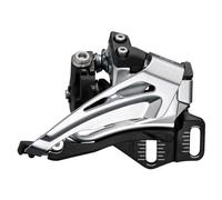 SHIMANO Deore 2091144970 Deore M6025-E Double dérailleur Avant, Montage E, balançoire par Le Haut, Traction vers Le Bas, Taille Unique, Noir