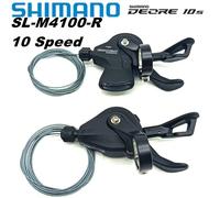 Shimano DEORE SL-M4100 levier de manette de vitesse 10 vitesses vtt vélo interrupteur 10v RAPIDFIRE PLUS levier de changement de vitesse droit bande de serrage pièces d'origine M4100 With Windows