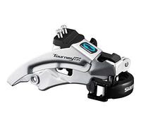 SHIMANO Dérailleur Avant 'Fd-Tx800' Mod.15 Package Libre-Service, Double Traction avec Collier 34,9 mm, adaptateurs 31,8 mm et 28,6 mm, pour 42/48T. Ligne de chaîne 47,5/50 mm, 63-66° Noir/Argent
