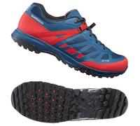 Shimano ET5 R ET500 Gr. 38 Plat Pédale Vélo Chaussures Rouge Bleu Enduro Ebike