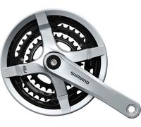 SHIMANO FC-TY501 Pédalier 48/38/28, 175 mm, 4 pans, 6/7/8 fois, protection de chaîne, argent (1 kit)