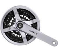 SHIMANO FC-TY501 Pédalier Tourney TY 501 42/34/24 170 mm FC-TY 501 4 pans 6/7/8 fois avec KSS, argent (1 kit)