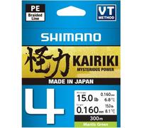 SHIMANO Kairiki 4, 300m, 0,16mm, 8.1kg / 17,86lbs, vert, tresse quadruple