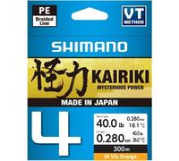 SHIMANO Kairiki 4, 300m, 0,28mm, 26kg / 57,32lbs, orange, tresse quadruple, LDM64TE4028030H