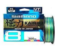 SHIMANO Kairiki 8, 300 Meter, Multicolor,Fil de Pêche Tressé, 59WPLA68R2