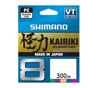 SHIMANO Kairiki 8, 300 Meter, Multicolor,Fil de Pêche Tressé, 59WPLA68R2