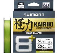 SHIMANO Kairiki 8+, 300m, 0,06mm, 4.8kg / 10,58lbs, vert, tresse 8 fuseaux