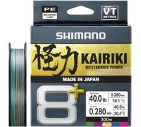 SHIMANO Kairiki 8+, 300m, 0,28mm, 30.4kg / 67,02lbs, multicolore, tresse 8 fuseaux, LDM68XE4028030M
