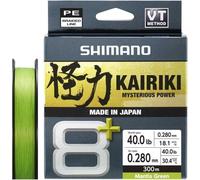 SHIMANO Kairiki 8+, 300m, 0,28mm, 30.4kg / 67,02lbs, vert, tresse 8 fuseaux