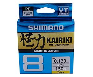 Shimano Kairiki 8 59WPLA58R Fil de pêche tressé Jaune 150 m