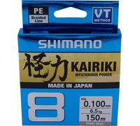 SHIMANO Kairouki 8, 150m, 0,23mm, 22.5kg / 49,6lbs, gris clair, tresse 8 fuseaux, 59WPLA58R17