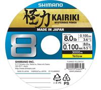SHIMANO Kairouki 8, 3000m, 0,1mm, 6.5kg / 14,33lbs, jaune, Tresse de pêche, 59WPLM98S4A