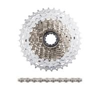 Shimano Kit d'Usure SLX Cassette CS-HG81-10 + Chaîne CN-HG95 10 vitesses gris 11-34