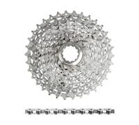 Shimano Kit d'Usure XT Cassette CS-M770 + Chaîne CN-HG93 9 vitesses gris 11-32