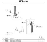 SHIMANO L.H. Crank Arm Unit 170mm - FC-EN500 Black leurre de pêche réaliste