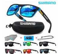 Shimano lunettes de soleil polarisées Protection UV400 pour hommes et femmes chasse en plein air pêche conduite vélo lunettes de soleil boîte en option Blue with box