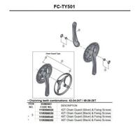 Garde-chaîne et vis de fixation Shimano FC-TY501 Noir