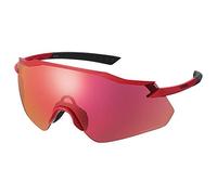 SHIMANO Road Y21 Lunettes Mixte Adulte, Metallic Red w/Ridescape (Multicolore), Taille Unique
