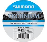 SHIMANO Technium, 5000m, 0,29mm, 7.5kg / 16,54lbs, gris, ligne monofilament carpe, TEC28BLK5000