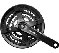 Shimano FC-TY501 Pédalier 6/7/8 vitesses 48-38-28 dents avec carter de protection, black 170mm 2020 Pédaliers