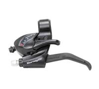 SHIMANO Schalt-/Bremshebel 'Tourney TX' ST-TX 800 Mod.15 SB-verpackt, EZ Fire Plus, für V-Brake Mit optischer Ganganzeige, 2-Finger, 3-fach, links, schwarz