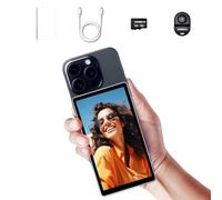 Shimbol CP5 5" Écran de Moniteur de Selfie Vlog de téléphone avec étui en Silicone magnétique Blanc, Coque en Alliage 1080P, écran Tactile avec télécommande Bluetooth pour iPhone Android vlogging