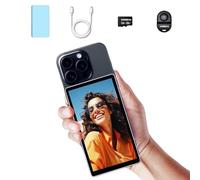 Shimbol CP5 5" Écran de Surveillance pour Selfie Vlog pour téléphone avec étui en Silicone magnétique Bleu, écran Tactile 1080P avec télécommande Bluetooth pour iPhone Android vlogging, etc.