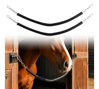 Shimeyao Lot de 2 chaînes de décrochage noires de 117,8 cm - Matériel de clôture - Réutilisable - Robuste - En caoutchouc - 2 boutons-pression à double extrémité - Durable - Robuste - Sécurisé