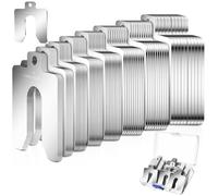 Shimeyao Lot de 80 cales fendues en acier inoxydable taille C 10,2 x 10,2 cm pour assortiment de cales en métal pour nivellement avec boîte de rangement pour machiniste moteur porte magasin kit de