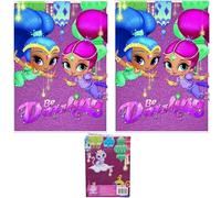 Shimmer and Shine Lot de 2 agendas à paillettes A5 de 21 cm pour filles, 80 feuilles, carnet d'écriture pour enfants, carnet de notes à reliure brillante pour dessin, croquis, notes scolaires, Noël