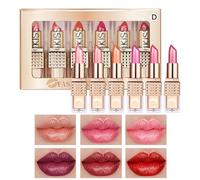 Shimmer Lipstick, Lipstick Set, Long Lasting Moisture Rich Smooth Texture Lightweight Feel Easy Application Soft Finish, Lip Sticks for Parties, Everyday Use