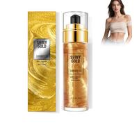 Shimmer Oil For Body Glow Face Luminizers Body Makeup Shiny Oils Waterproof Long Lasting Moisturizing Liquid Body Luminizer, Body Makeup Shine Oils Shimmering Body Glitter Oil (Flash Gold)