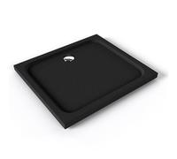 SHIMMER STONE Receveur de douche 80 x 90 cm acrylique Noir effet pierre + bonde et siphon inclus - Salle de bain