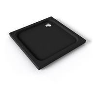 SHIMMER STONE Receveur de douche 85 x 85 cm acrylique Noir effet pierre + bonde et siphon inclus - Salle de bain