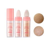 Shimmer Visage et Corps Surligneur Poudre Stick, Polvo De Hadas,Bâton de poudre à tapoter Highlight,Highlight Poudre Tapotante,pour visage corps cheveux fée haute lumière poudre,Rose+bronze