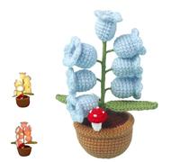 Shimmernest Lilyglow Flowers, Eternalbloom Lily Night Lamp of The Valley Lamp, Crochet Artificial Lily Flower, Creative Desktop Ornaments, Christmas (Blue)