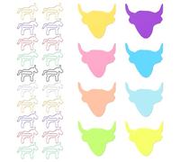 Shimmeroo Lot de 240 feuilles de notes autocollantes en forme de taureau avec 20 motifs de poney, trombones amusants, multicolores, pour livres, documents, carnets de notes (vaches et chevaux)