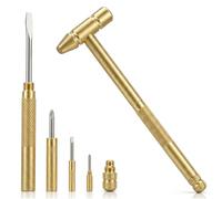 Shimmeroo Petit marteau 6 en 1, mini marteau en métal, marteau multifonction portable avec tournevis à tête plate/cruciforme et marteau à griffe, outils à main multifonctionnels pour horloger