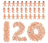 Shimmerz 120 pièces bébés en Plastique pour Jeux, 3 cm Mini bébés Grand Pack pour Jeux de Baby Shower, Petites Figurines de bébé pour Jeu Mon Eau a éclaté glaçon
