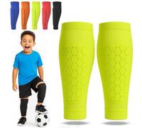 Shin Defender Protège-tibias pour enfants - Protège-tibias de football pour enfants de 4 à 6 ans, 10 à 12 ans (vert, taille M (11 à 13 ans)