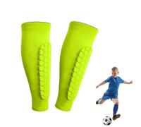 Shin Guards Shin Pads Soccer Kids - Breathable, Soft & Comfortable with Honeycomb Impact Protection (B-Green,L)