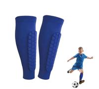 Shin Guards Shin Pads Soccer Kids - Breathable, Soft & Comfortable with Honeycomb Impact Protection (C-Blue,M)