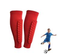 Shin Guards Shin Pads Soccer Kids - Breathable, Soft & Comfortable with Honeycomb Impact Protection (E-Red,S)