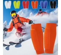 Shin Guards Socks - Protege Tibia Ski, Protection Tibia Ski, Breathable & Non-Slip, Comfortable and Lightweight, for Boys and Girls 6+ (Orange: XL)