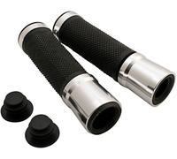 Shin Yo Aluminum/Rubber, poignées de guidon Noir/Argent Noir/Argent